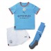 Cheap Manchester City Aymeric Laporte #14 Home Football Kit Children 2022-23 Short Sleeve (+ pants)